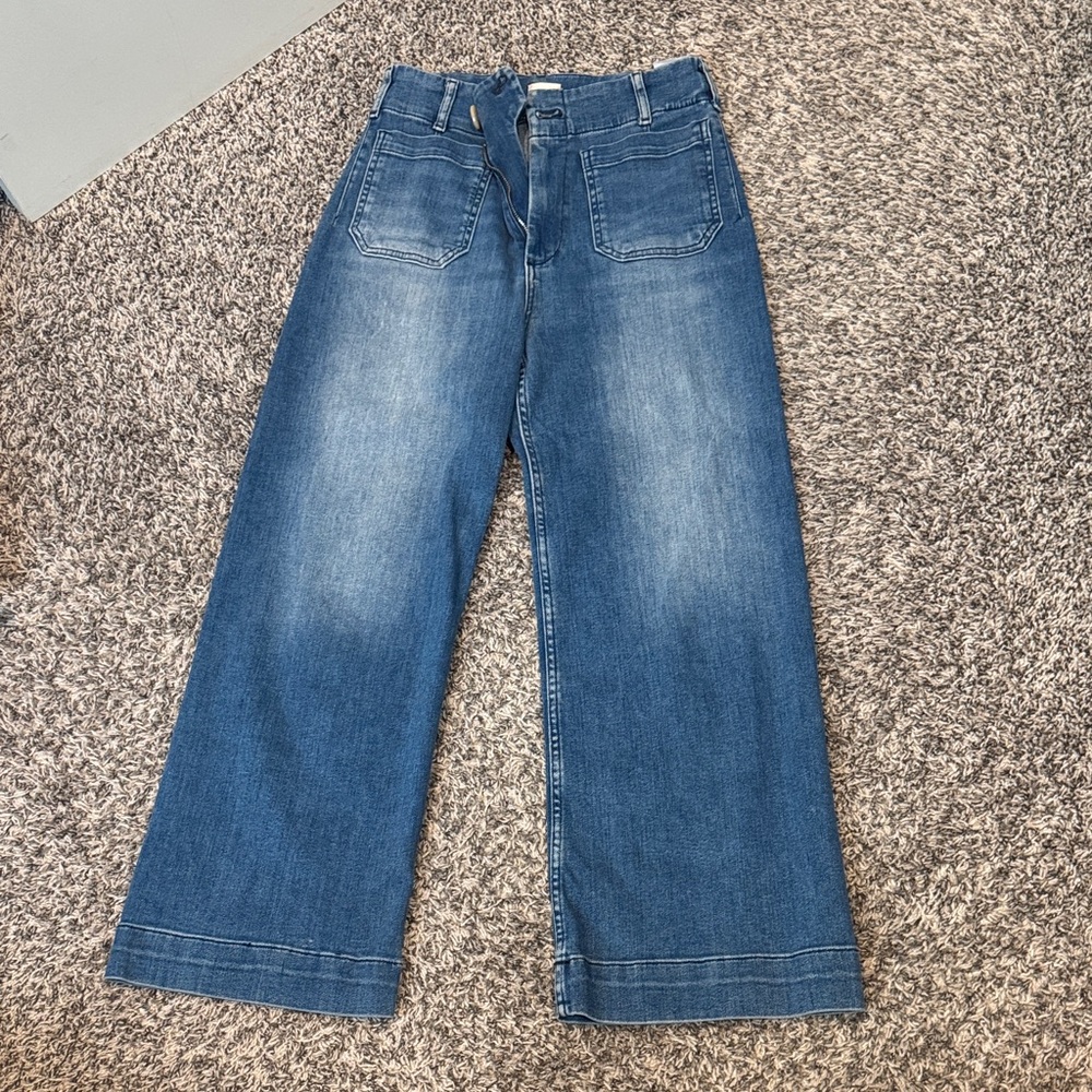 The Colette Crop High-Rise Wide-Leg Jeans by Maeve